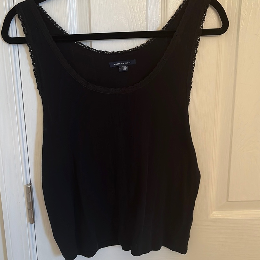 Womens American Eagle Black Tank Top Size XL
